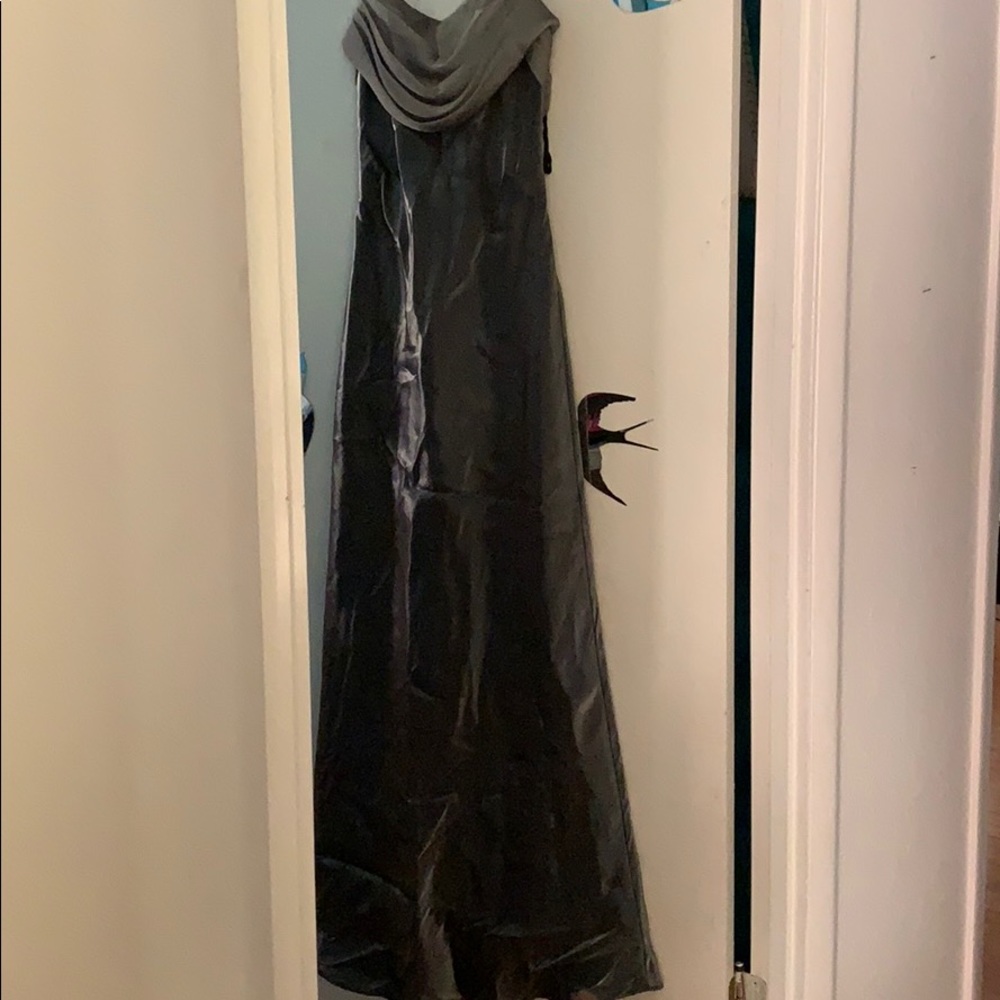 Gray/Silver Maxi Elegant Dress